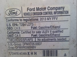 2013 FORD F-150, WHITE, EXTD CAB, 5.0L, AT, 4WD,   F25168
